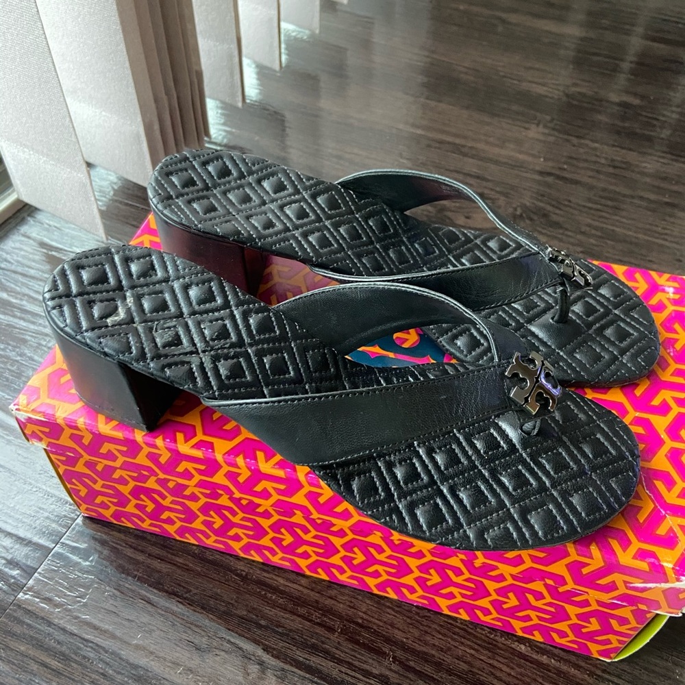 Tory Burch Black Leather Sandal